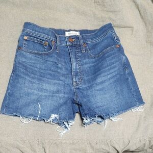 Madewell Women's Blue Denim Distressed Shorts size 27